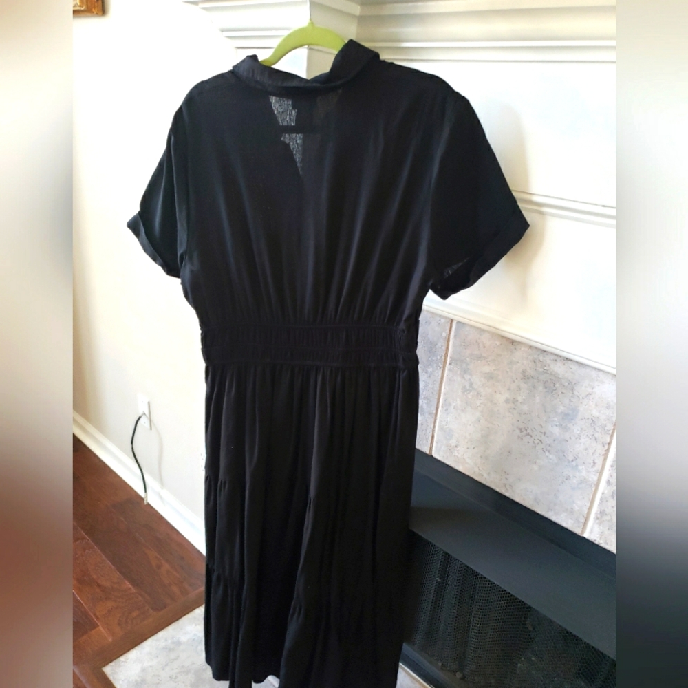 Nicole Miller Black Midi Sundress with Mock Neck